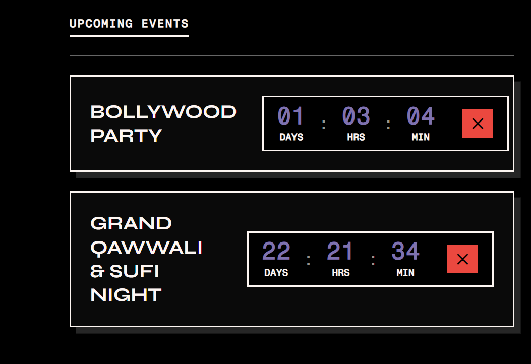 Live countdowns to upcoming events saved from reels